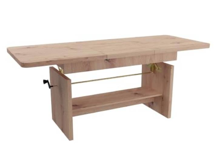 Masseno Ausziehbarer Tisch Brant Eiche Artisan, 116x62x70 cm, Rechteckig Esszimmertisch für Personen, Modern Style Tisch für Wohnzimmer, Küche