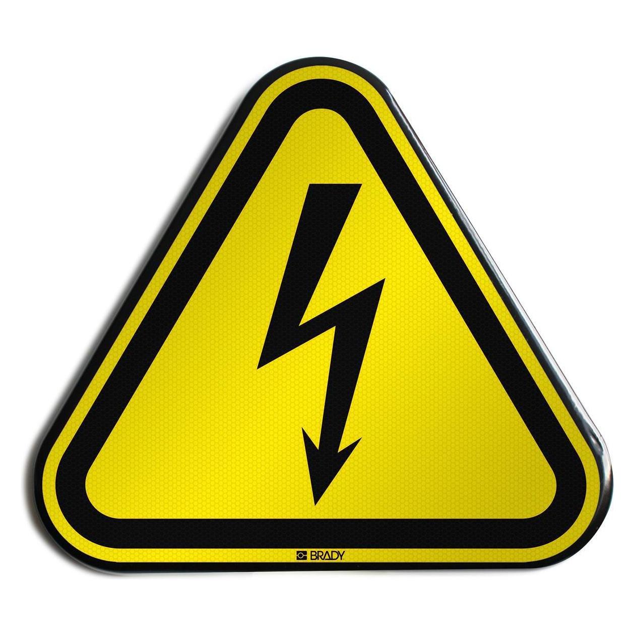 Brady W/W012/NT/RFLBD-TRI400-1, ISO Sicherheitsschild - Warnung vor elektrischer Spannung, Alumini (W/W012/NT/RFLBD-TRI400-1)