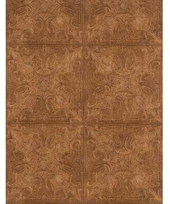 York Wallcoverings Tin Tile Brown Wallpaper