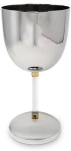 Classic Touch Stainless Steel Oversized Goblet with Acrylic Stem