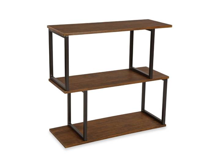 Etagère 3 étagères en aggloméré imitation bois marron et noir