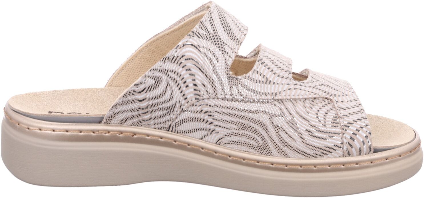 Pantolette ROHDE "Abano", Damen, Gr. 42, beige (naturfarben), Veloursleder, Schuhe Pantolette, Komfortschuh, Klettschuh mit Keilabsatz naturfarben 42