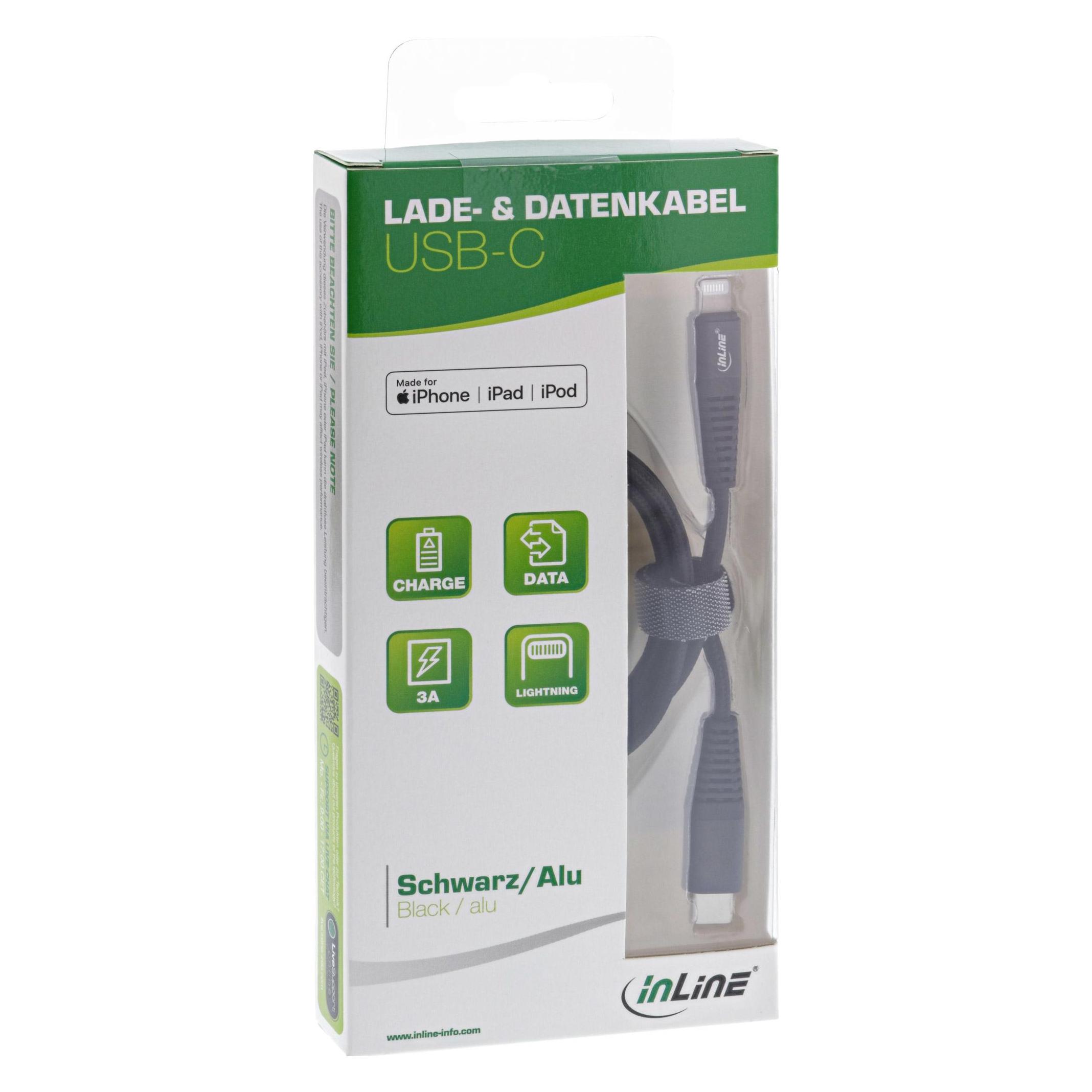 InLine USB-C Lightning Kabel (1 m, USB 2.0) (31450B)