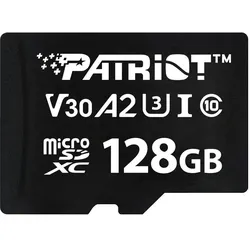 Patriot 128GB microSDXC VX V30 U3 A2 (128 GB, microSDXC, U3, UHS-I), Speicherkarte, Schwarz