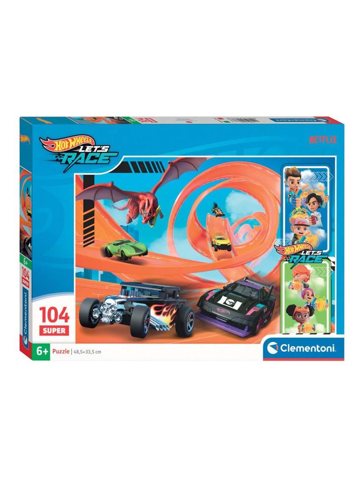Clementoni Puzzle Hotwheels, 104 Teile 2D Puzzles