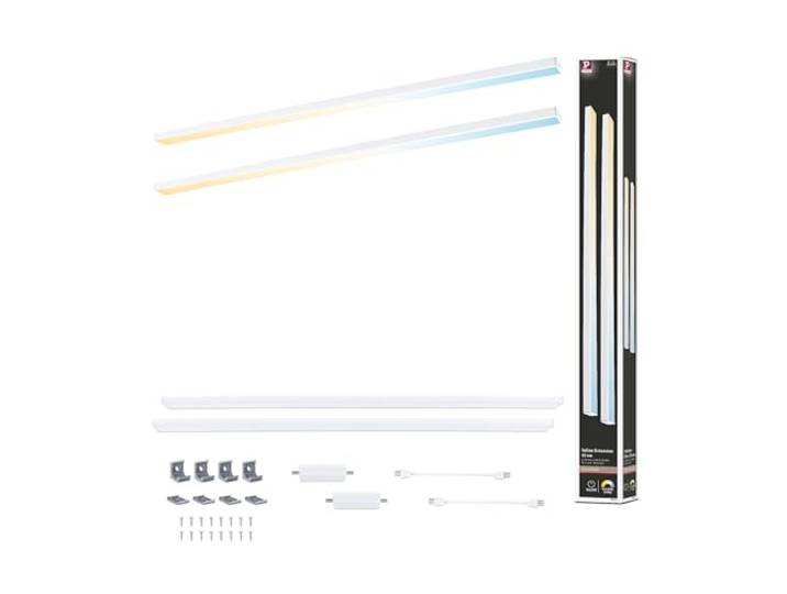 Paulmann 98623 LED Unterschrankleuchte Inline Ergänzungsset 2x6W 550x26mm 2x500lm 24V Weiß matt Tunable White
