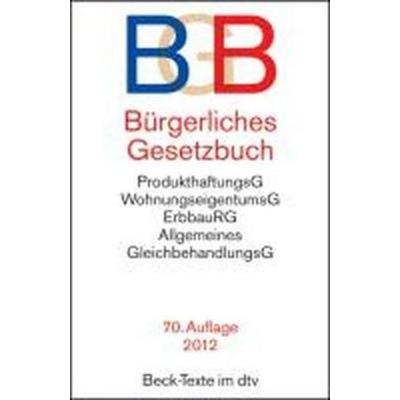 Bürgerliches Gesetzbuch (BGB). Textausgabe mit ausführlichem Sachregister, Taschenbuch von , dtv, 978-3-406-64278-4
