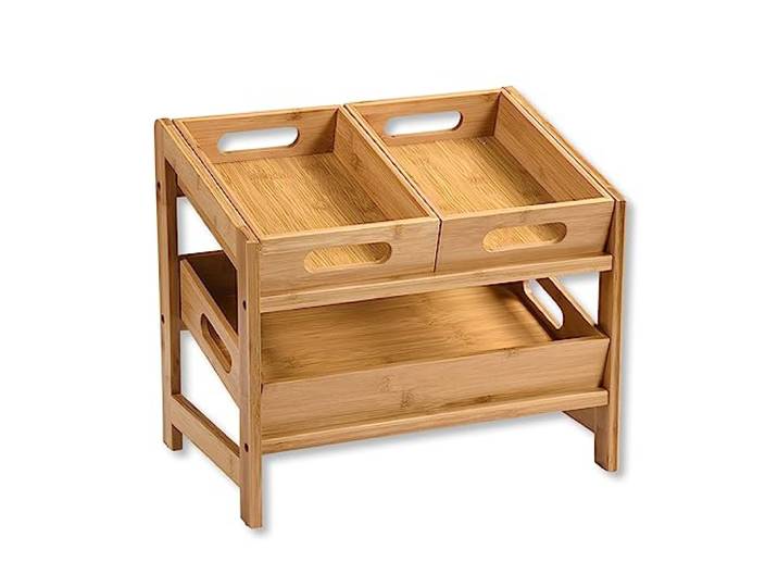 Kesper Küchenregal mit 3 Boxen, Bambus, 26x34,5x39,5 cm 5885113