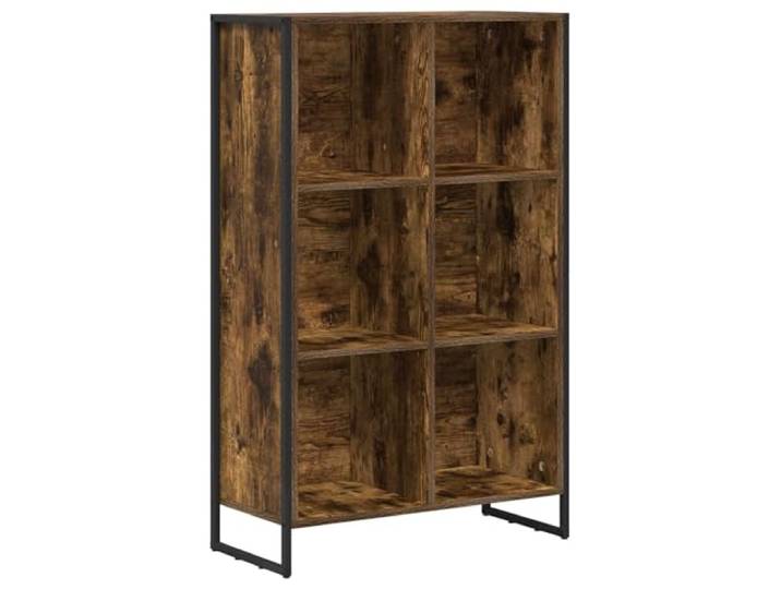 HKTMGDNG Standregal Raucheiche 99,5x30x108,5 cm Holzwerkstoff 6 Fächer Sechs offene Fächer bieten Struktur für Bücher und Dekoration im Wohnzimmer oder Büro. Mit schlanken Stahlbeinen.