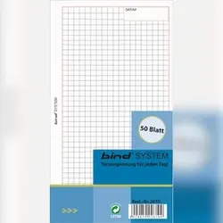 Jüscha bind Systemeinlage KARIERT A6 für Terminplaner 50 Blatt B2610
