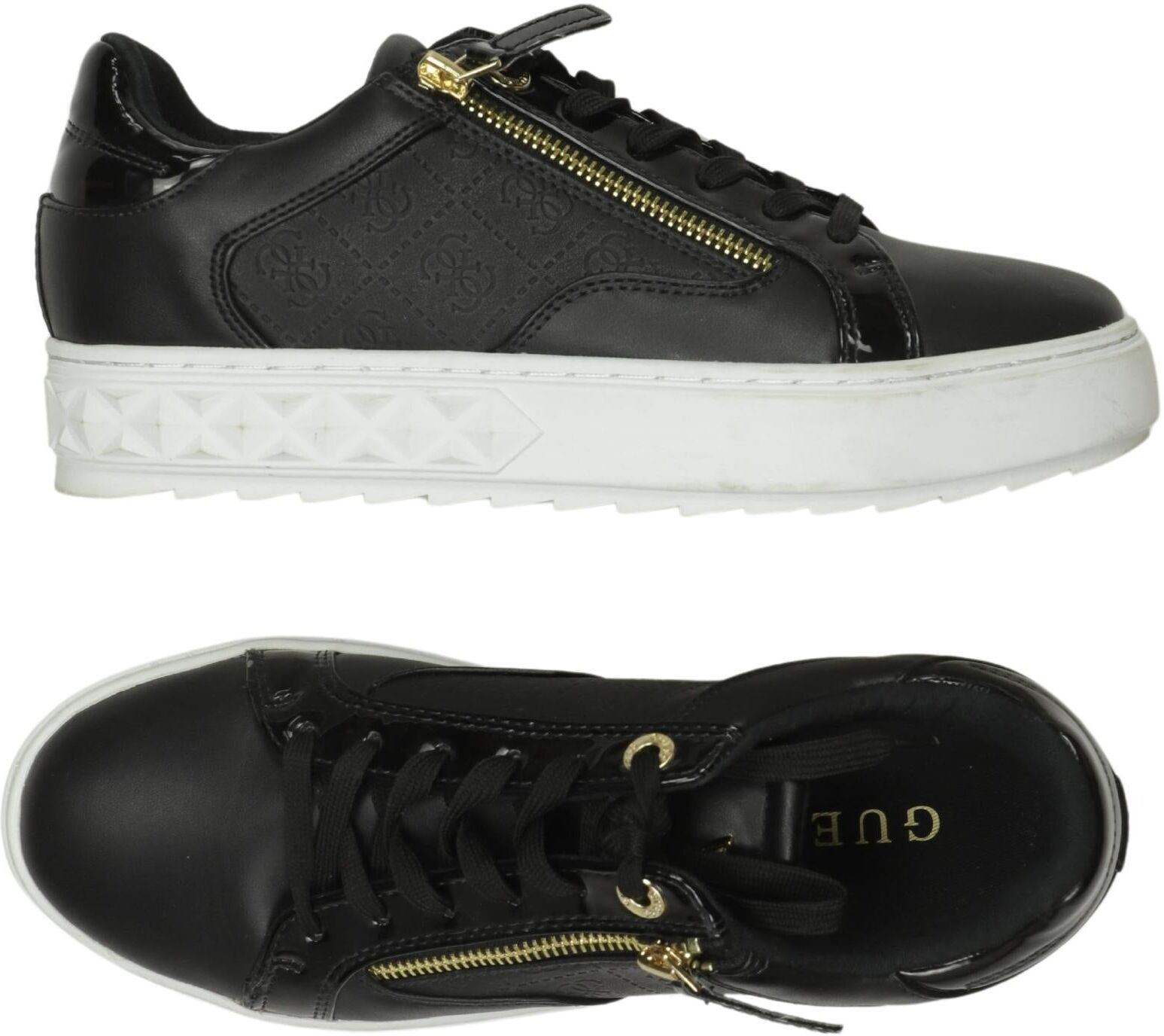 Guess Damen Sneaker, Schwarz, Gr. EU 38, Kunstleder - Second Hand