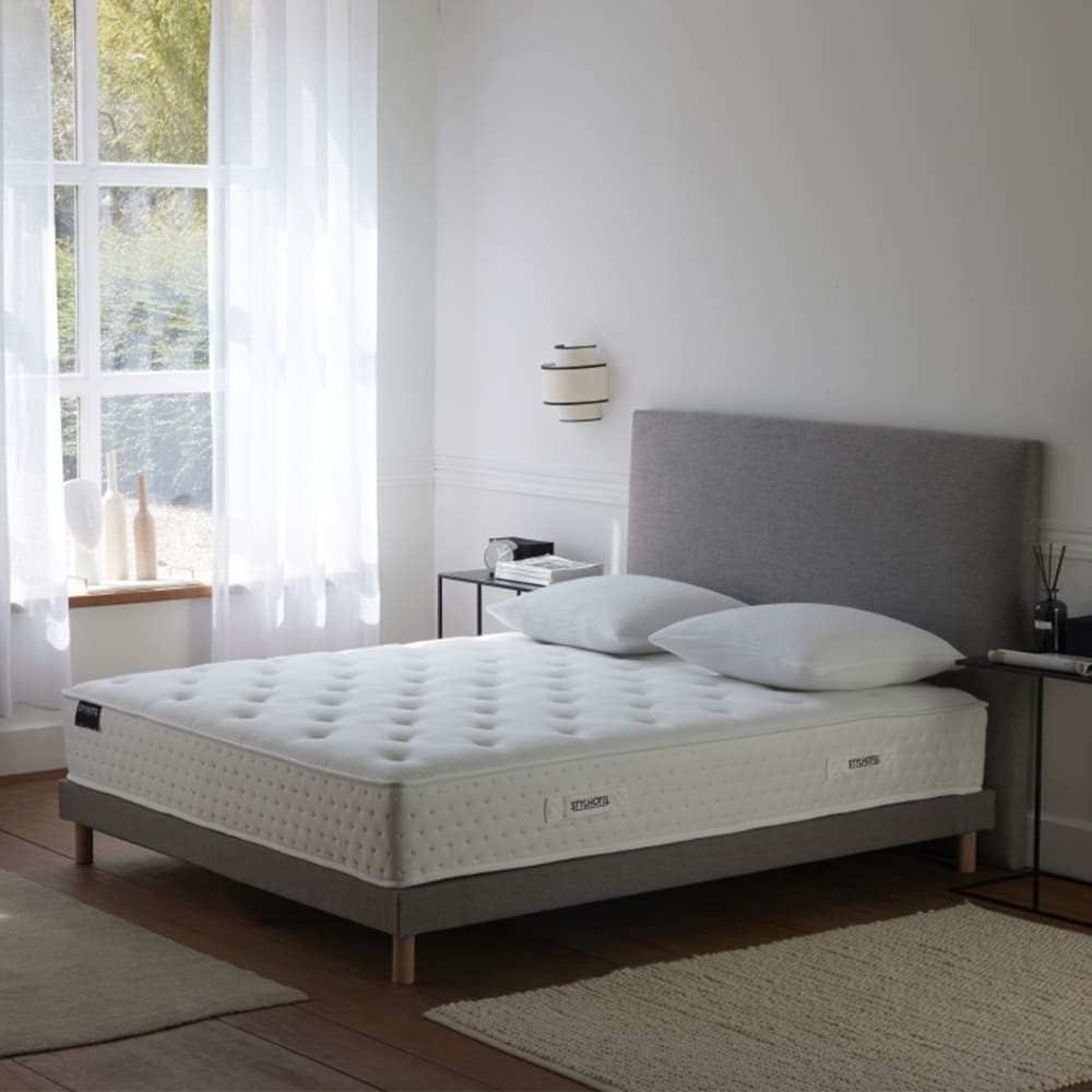 STYLHOTEL Matelas h29 hybride hybride 7 zones mousse sommier 140x200 Gris 200x53x140cm