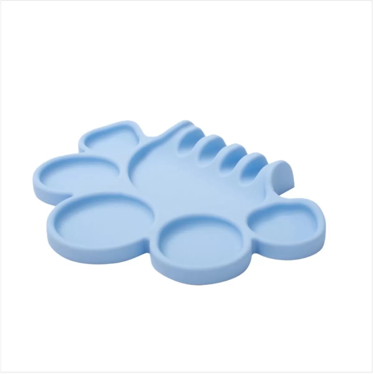 INF Silikon Make-up Mischpalette mit Pinselhalter, Nail Art Aquarellpalette Blau