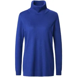 Rollkragen-Pullover Modell Tamara Kaschmir Peter Hahn blau, 48