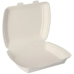 Nette 200 Stück Bagasse Menüboxen weiß ungeteilt 240x195x72mm
