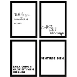 POSTER Set mit 4 Tanzen TypografieStil A3 Rahmenlos