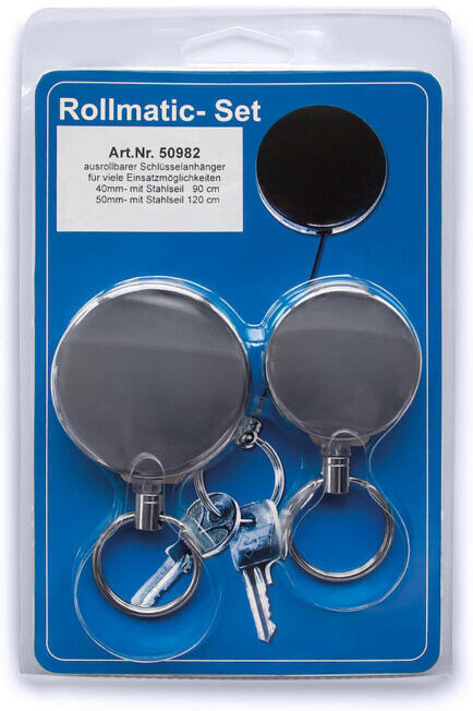 REIHER Porte-clés avec câble en acier 120 cm aluminium (50982)
