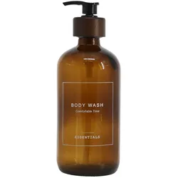 Chic Antique Flasche Spender mit Pumpe Body Wash Aufschrift, H21,5/Ø 7,5 cm 500 ml