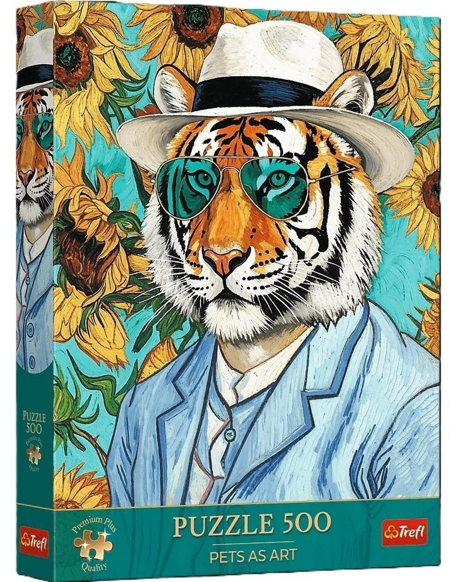Trefl Puzzel Tijger en zonnebloemen 500 stukjes uit de serie Tijdloze motieven