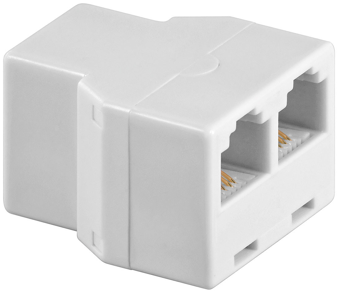Goobay T-adapter ISDN 93049 met 1x RJ11/RJ14 naar 2x RJ11/RJ14 aansluiting wit