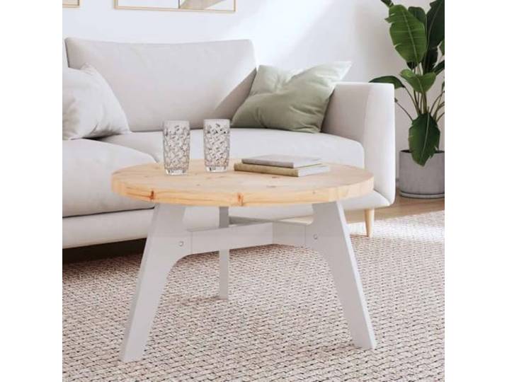 Molumvel Rund Tischplatte Massivholz Kiefer Ø70x3 cm Esstisch Unbehandeltes Naturholz, Rustikale Aststellen, Stabiles & Robustes Design