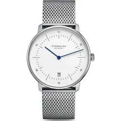 STERNGLAS - NAOS - weiß - silber - milanaise silber / 38MM