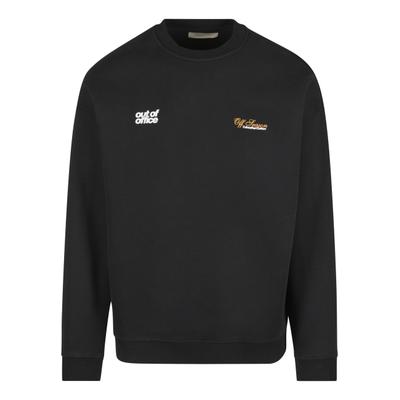 Rundhalspullover ANOTHER COTTON LAB "Another Cotton Lab Out Of Office Oversize Sweatshirt", Herren, Gr. XS, schwarz, 60% Baumwolle, 40% Polyester, mehrfarbig, oversize, Rundhals, Pullover Rundhalspullover