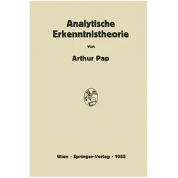Analytische Erkenntnistheorie, Fachbücher von Arthur Pap