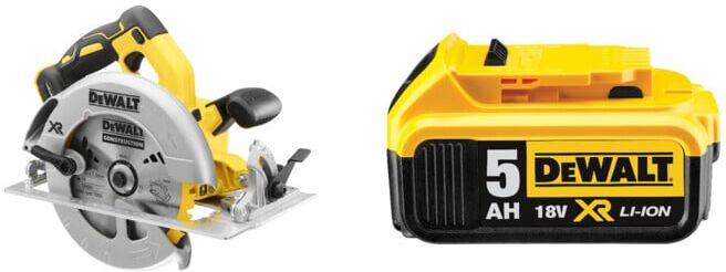 Set DeWalt Handkreissägen 18V / Basisversion DCS570NT-XJ + Ersatz-Akku DCB184-XJ
