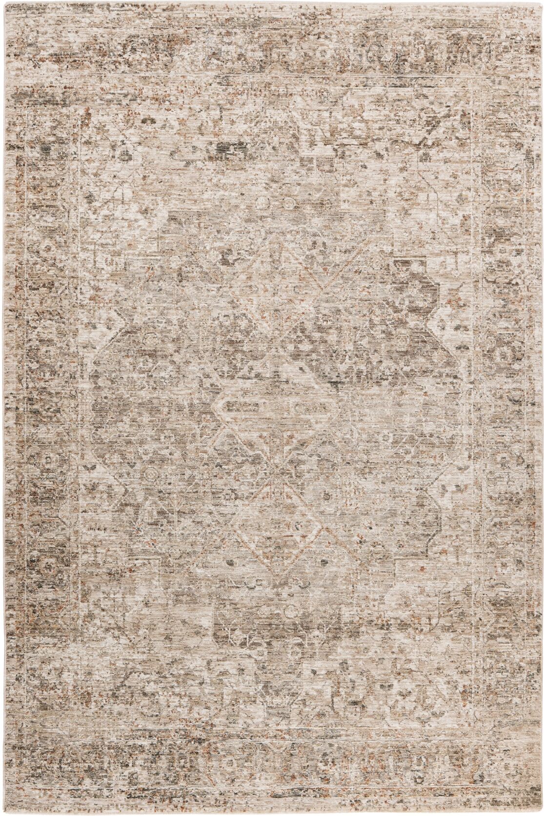 Teppich OBSESSION "My Everest 429", beige, B:80cm H:7mm L:150cm, Polyester, Teppiche, Teppich, Orient-Optik, mit Fransen, Vintagedesign, Wohnzimmer, Schlafzimmer beige B : 80cm 1 Stk., 7mm, L: 150cm