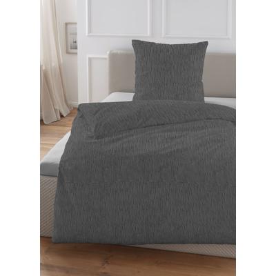 Bettwäsche HECHTER PARIS "0481309", grau (silbergrau), B/L: 155cm x 220cm, 1 Stk., 1 Stk., Musselin, B/L: 80cm x 80cm, 2 Stk., Musselin, Obermaterial: 100% Baumwolle, Bettwäsche, Bettwäsche, gekreppte Optik + Struktur, weich, angenehmes Schlafklima,...