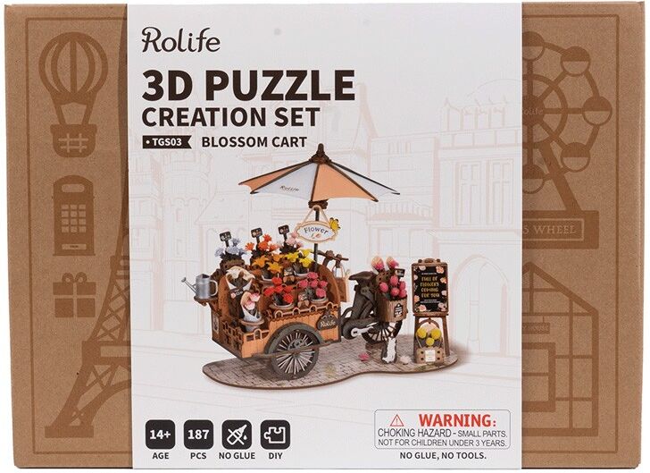 Blossom Cart - Puzzle 3D en bois Rolife