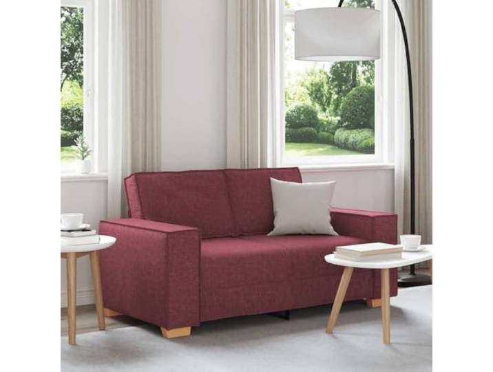 HEFZGDB 2-Sitzer Sofa Weinrot 120 cm Stoff, Weiches strapazierfähiges Polyestergewebe, Stabiles Holz- und Metallgestell, Breite Armlehnen für Komfort, Vielseitig für Wohnzimmer