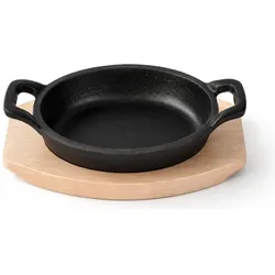 Freyersbacher Kleine Gusseisenpfanne Oval 14x9 cm Handgeschmiedet, Pfanne + Kochtopf, Schwarz