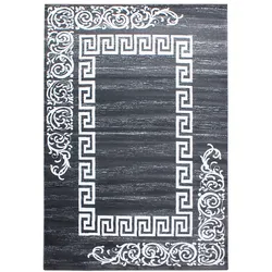 Teppich Waschbar Klassisch Modern Strapazierfähig Esszimmer Flur Grau 160x230 cm OEKO-TEX Fußbodenheizung geeignet – ASPEN von Kadima Design