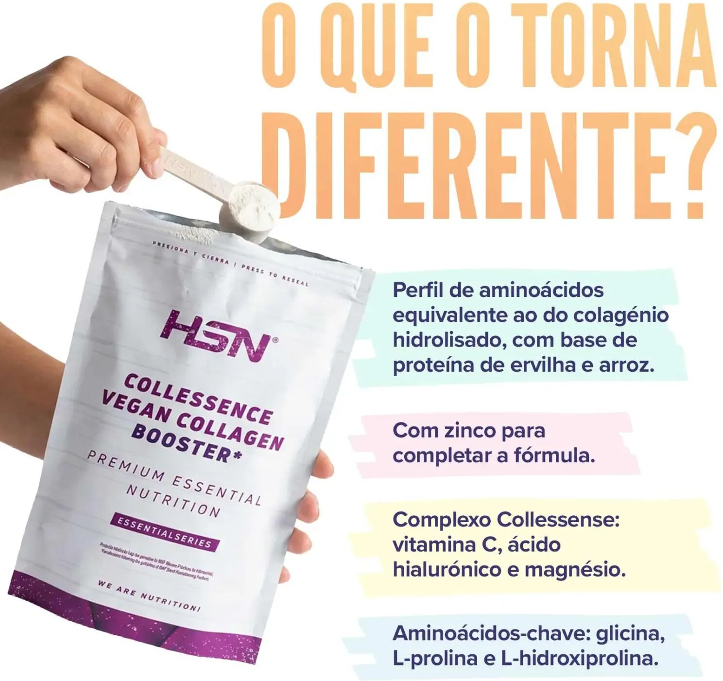 HSN COLLESSENCE VEGAN (COLLAGEN BOOSTER) 150 g PÊRA-MANGA - Saúde articular - Polvo - 10 Serviços