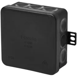 f-tronic 7340474 FR Abzweigkasten E1300sw, 85x85x37mm, IP55, sw/sw, mit Durchstoßmembran  - 10 Stück