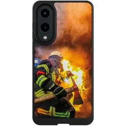 Nivocase Hülle für Samsung Galaxy S25 Edge Handyhülle NIVOcore Case Schwarz Feuer Feuerwehr Lebensretter (Samsung Galaxy S25 Edge), Smartphone Hülle, Schwarz