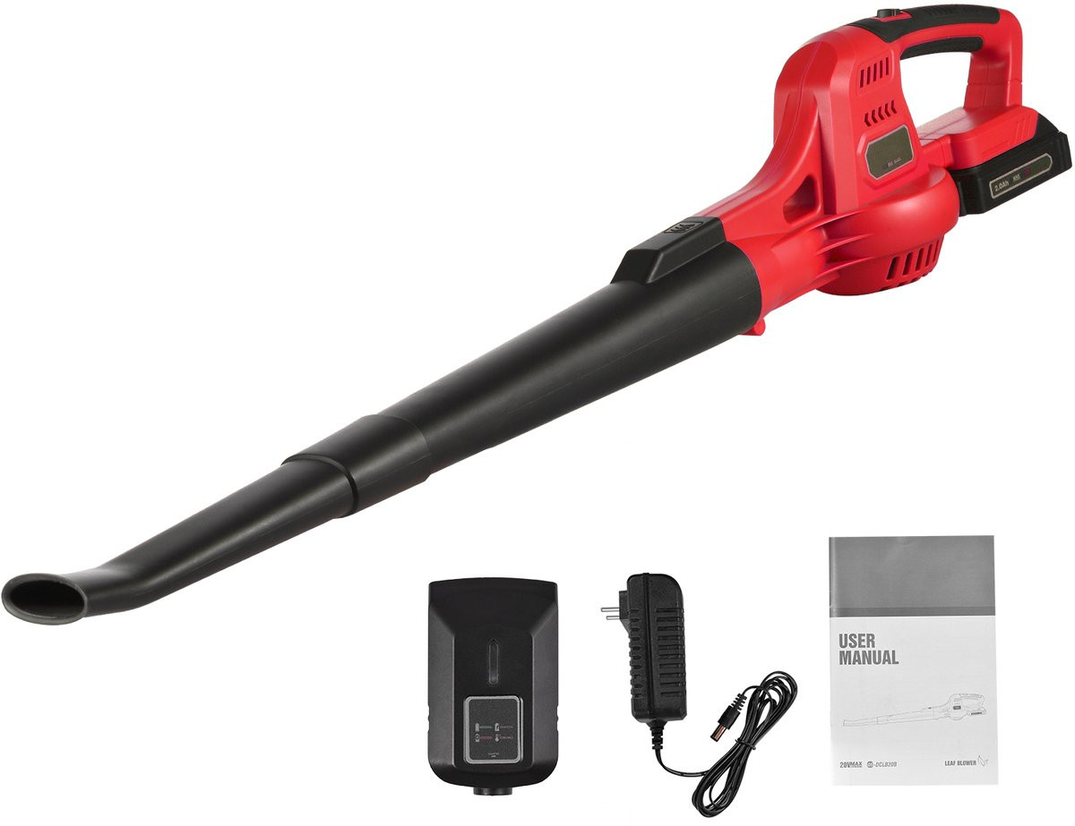 20V Draadloze Bladblazer met 2 Snelheden en Verlengbuizen inclusief 2.0Ah Accu