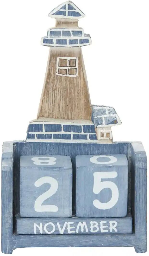 Höffner Tischkalender Leuchtturm   ¦ blau ¦ Holzwerkstoff ¦ Maße (cm): B: 11 H: 18