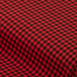 Buntgewebtes Vichykaro 5 x 5 mm, schwarz/rot