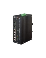 Planet Gigabit-Industrieswitch 4 Port PoE 2 SFP Switch Kupferdraht 1 Gbps 4-Port TCP/IP Ethernet Power over RJ-45 3 HE (IGS-624HPT)