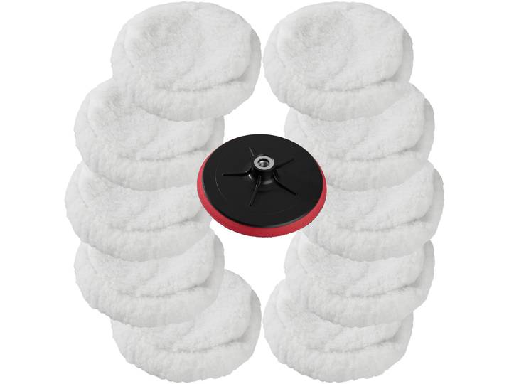 Lot de 10 peaux de polissage 220 mm + 1 disque de polissage Auto 180 mm - blanc