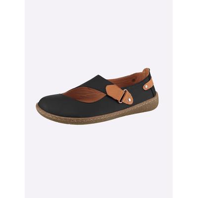 Slipper GEMINI, Damen, Gr. 39, schwarz, Glattleder, Schuhe Slipper
