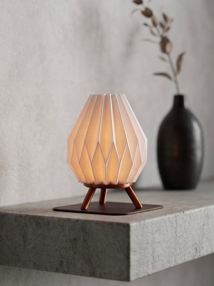 Wallity LED-Tischleuchte in Creme/ Braun - (H)13 x Ø 10 cm - onesize