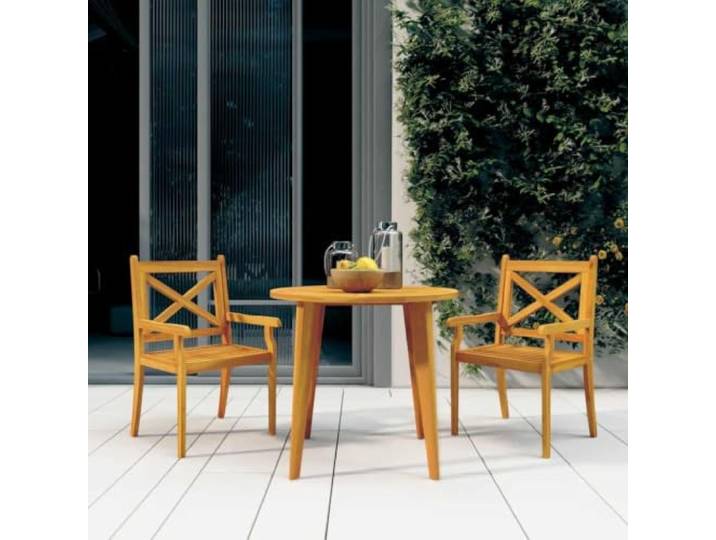 LLEZKBR Home Tools Esszimmerstühle für den Außenbereich, 2 Stück, Massivholz, Akazie