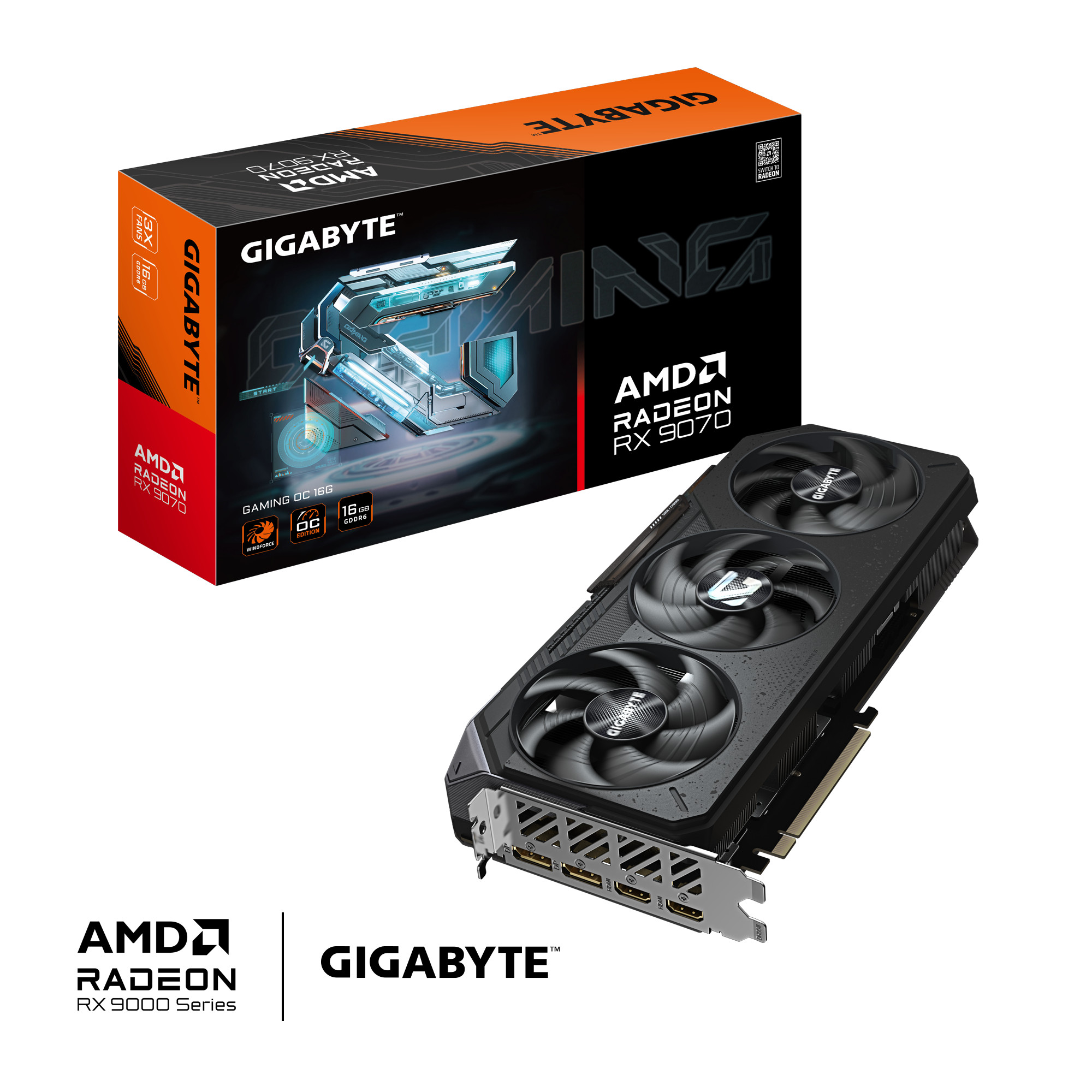 GIGABYTE Radeon RX 9070 GAMING OC Grafikkarte 16 GB