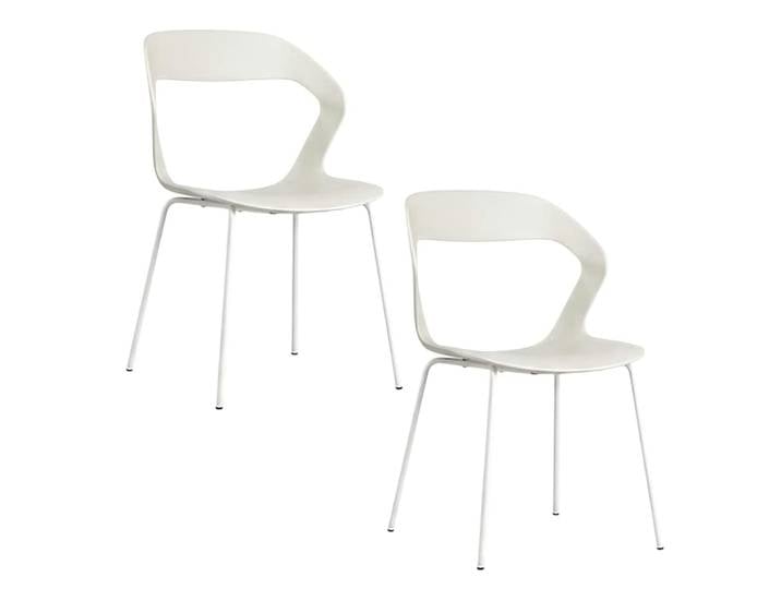 Chaise design blanche en polypropylène (lot de 2)
