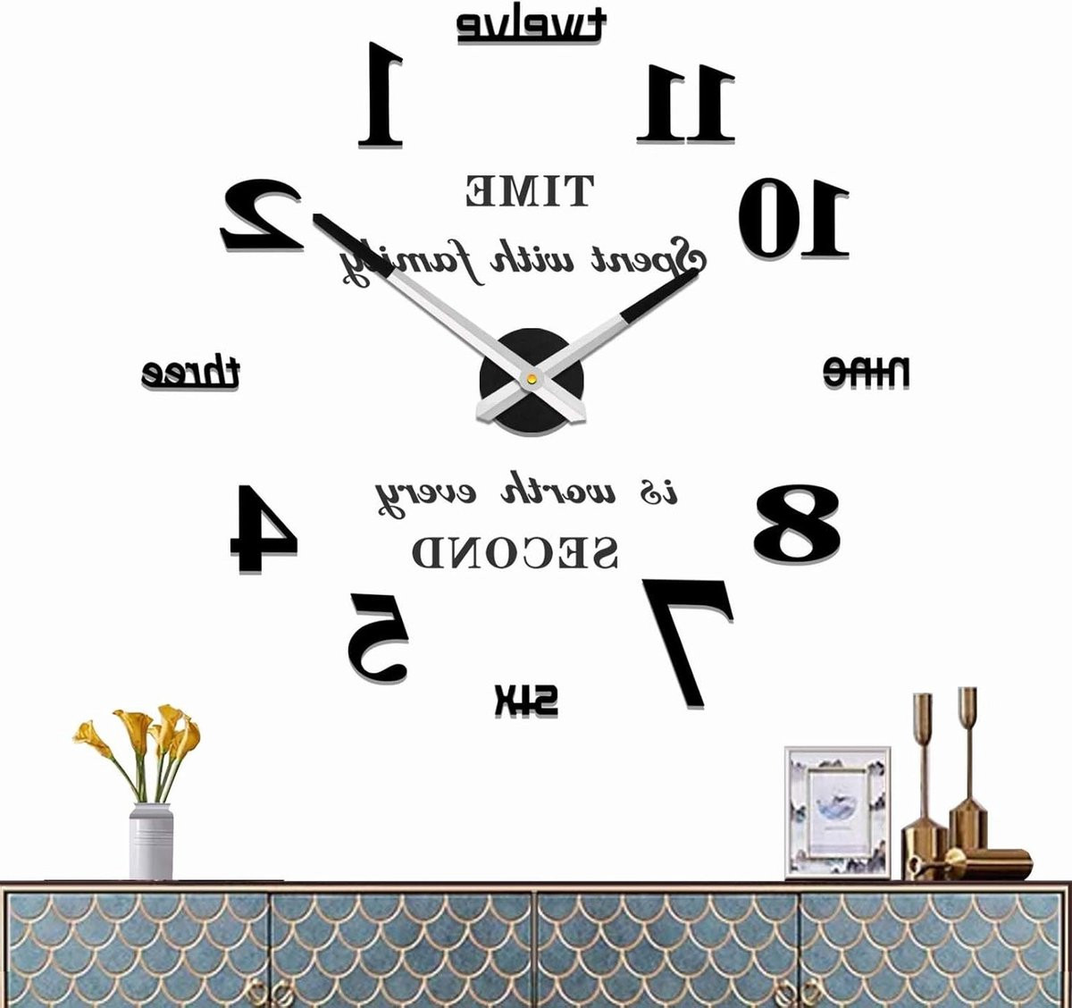 Moderne Design Reuzen 3D Wandklok voor Slaapkamer, Keuken en Kantoor