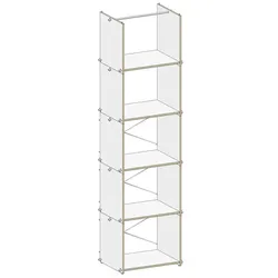 Regalsystem M6 Gentner-Design MDF weiß, Designer Matthias Gentner, 55x197x39 cm